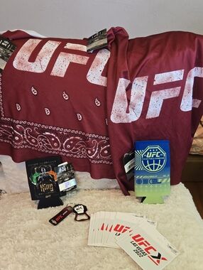UFC Maroon Bandana-Style Towel - UFC Branded Bundle